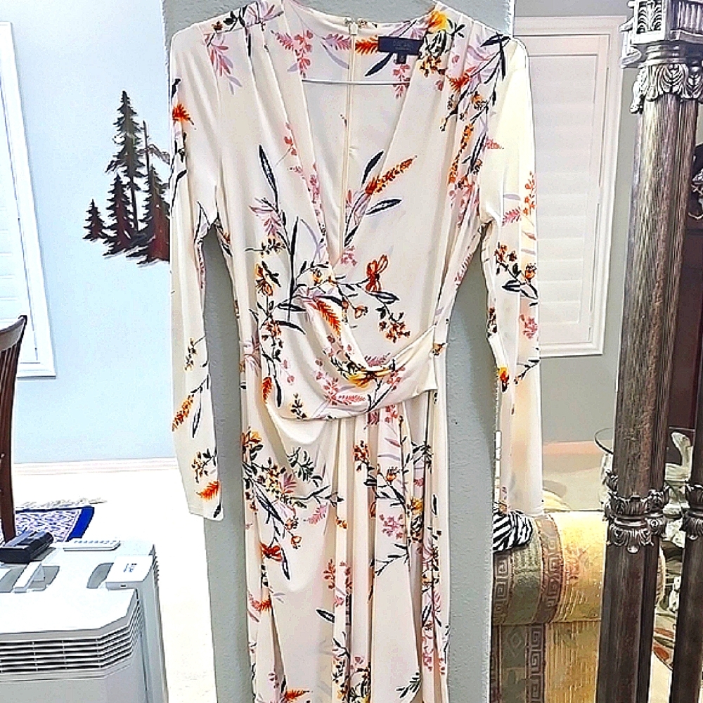 RACHEL Rachel Roy Cream Plunge Sundress